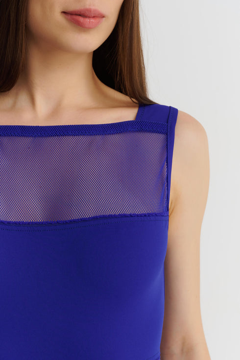 Shan Charlie Grid Mesh High-Neck One-Piece